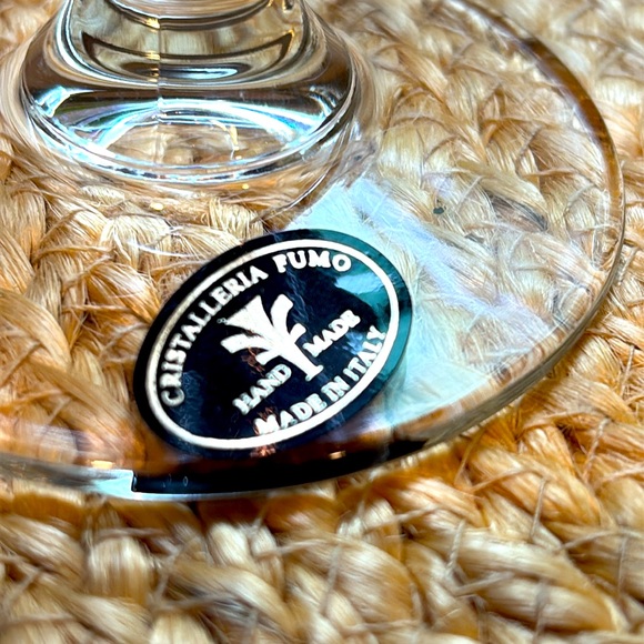 Set of (4) NWT Cristalleria Fumo Hand Made in Italy Tulip Wine Glasses - Picture 10 of 14